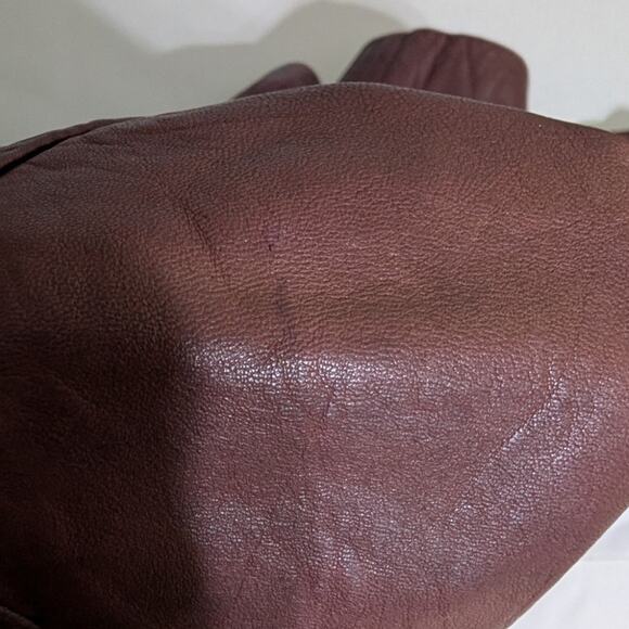 Madewell Washed Leather Motorcycle Jacket Size XS Cabernet Wine Preowned - Picture 13 of 14